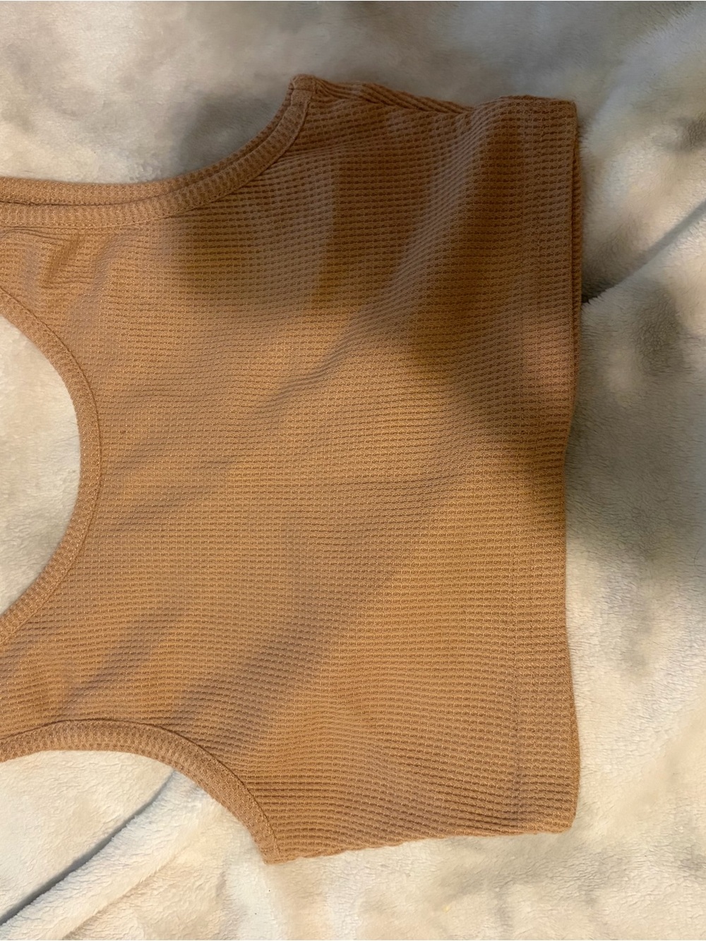 Neutral Ribbed Tank Crop Top🤎 - Picture 2 of 2